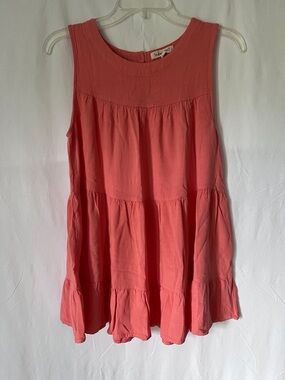 indigo soul Coral Sleeveless Tiered Tunic